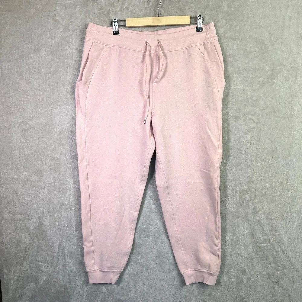 Lululemon Scuba High Rise Joggers Soft Pink 14 Cotton Fleece Lounge Sweatpants